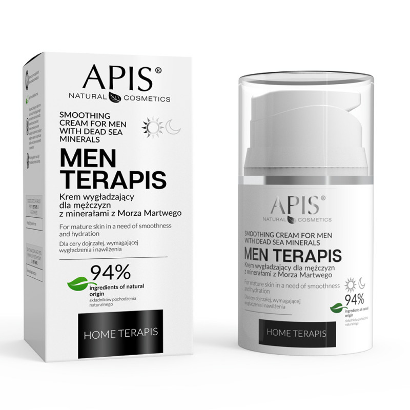 APIS MEN TERAPIS - Krem wygładzający dla mężczyzn z minerałami z Morza Martwego / 50 ml